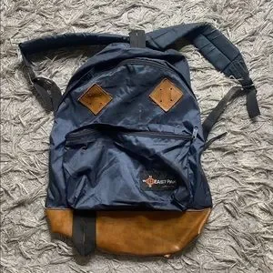 vintage EASTPAK messenger bag usa製 Eastpak Vintage Shoulder Bag Messenger Leather Navy Blue